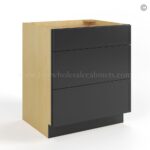 Slim Black Shaker Three Drawers Base - Image 2
