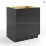 Slim Black Shaker Three Drawers Base