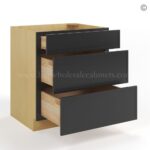 Slim Black Shaker Three Drawers Base - Image 3