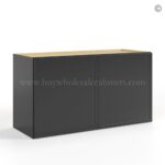 Slim Black Shaker Double Door Wall Microwave Bridge Cabinet
