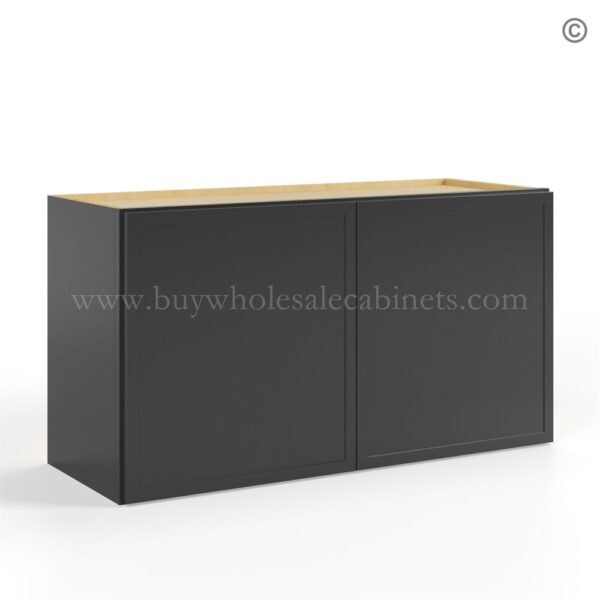 5 slim black shaker wall cabinet double doors 18h closed finish side w3318