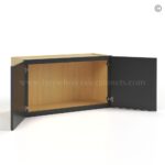 Slim Black Shaker Double Door Wall Microwave Bridge Cabinet - Image 3