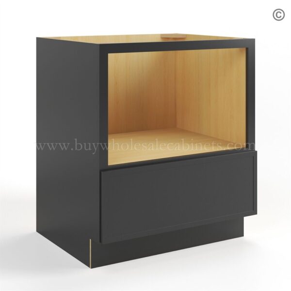 64 slim black shaker microwave base cabinet closed finish side MB33