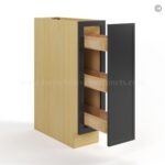 Slim Black Shaker Spice Pull Base Cabinet - Image 3