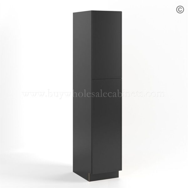 68 slim black shaker untility pantry 18w closed finish side U189024