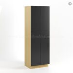 Slim Black Shaker Tall Pantry Cabinet with 4 Doors - Image 2