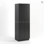 Slim Black Shaker Tall Pantry Cabinet with 4 Doors