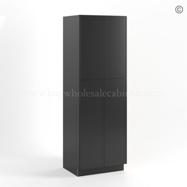69 slim black shaker untility pantry 24w closed finish side U249024