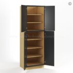 Slim Black Shaker Tall Pantry Cabinet with 4 Doors - Image 3