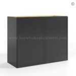 Slim Black Shaker 30"H Double Door Wall Cabinet