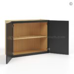 Slim Black Shaker 30"H Double Door Wall Cabinet - Image 3