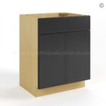 Slim Black Shaker Vanity Sink Cabinet - Image 2