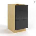 Slim Black Shaker Vanity Three Drawer Base Cabinet - Image 2