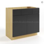 Slim Black Shaker Vanity Sink Drawer Base Cabinet - Image 2