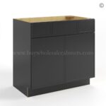 Slim Black Shaker Vanity Sink Drawer Base Cabinet