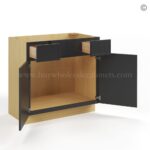 Slim Black Shaker Vanity Sink Drawer Base Cabinet - Image 3