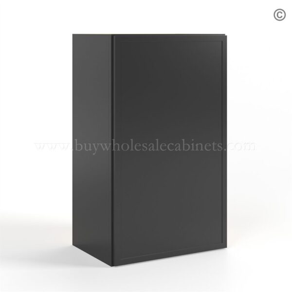 8 slim black shaker wall cabinet single door 30h closed finish side w1830