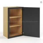 Slim Black Shaker 30"H Single Door Wall Cabinet - Image 3