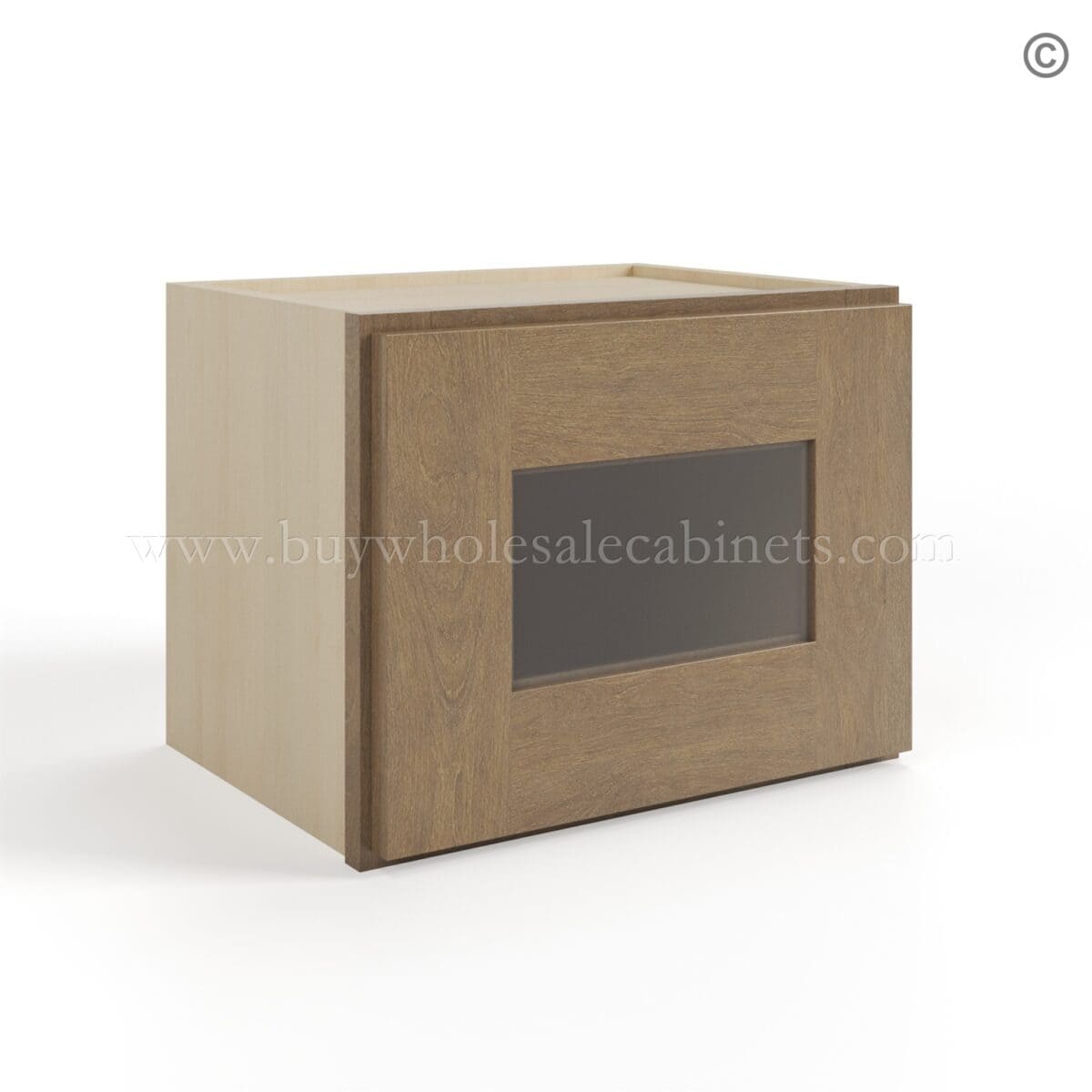 Rustic Wood Shaker 12" H Single Door Wall Cabinet with Glass Door - Image 2