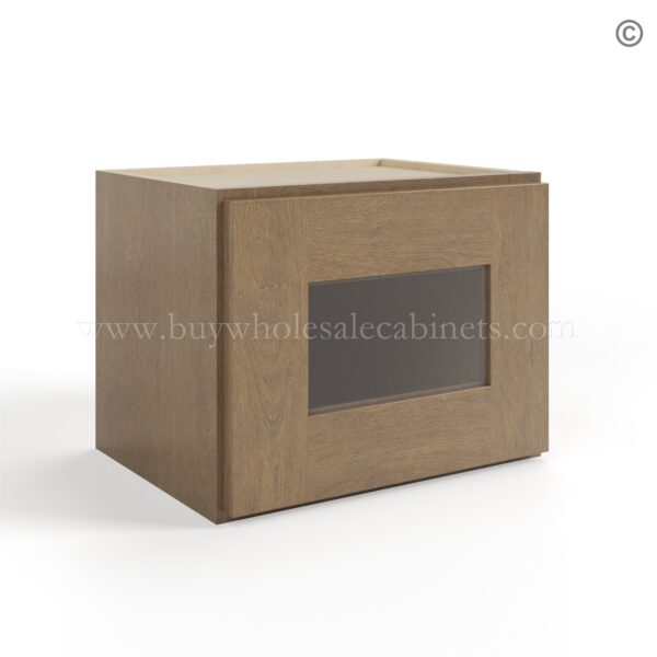 Rustic Wood Shaker 12 H Single Door Wall Cabinet with Glass Door