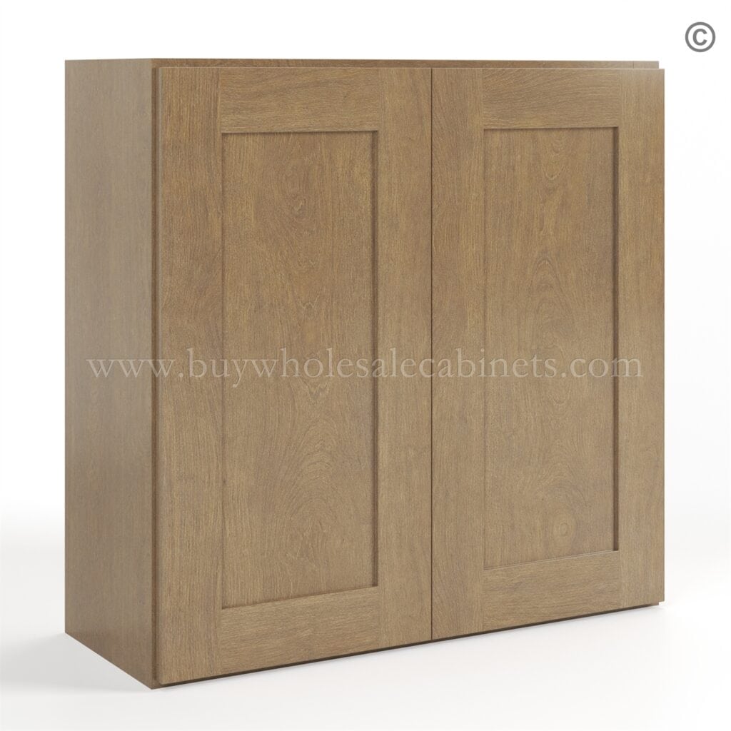 Rustic Wood Shaker 30 H Double Door Wall Cabinet