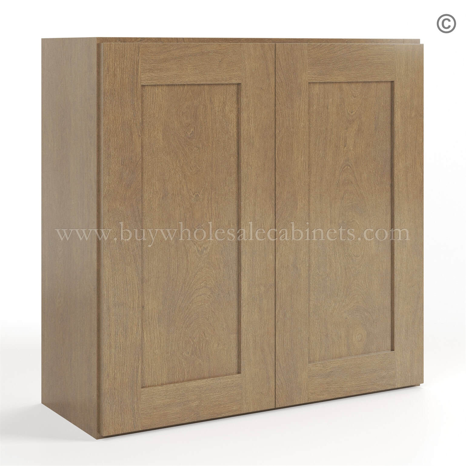 Rustic Wood Shaker 30 H Double Door Wall Cabinet