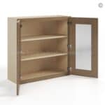 Rustic Wood Shaker 30" H Double Door Wall Cabinet with Glass Door - Image 3