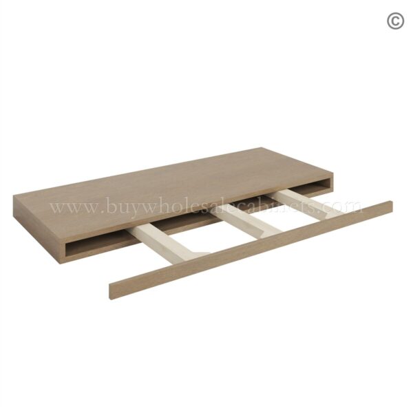 126 rustic wood floating shelf closed