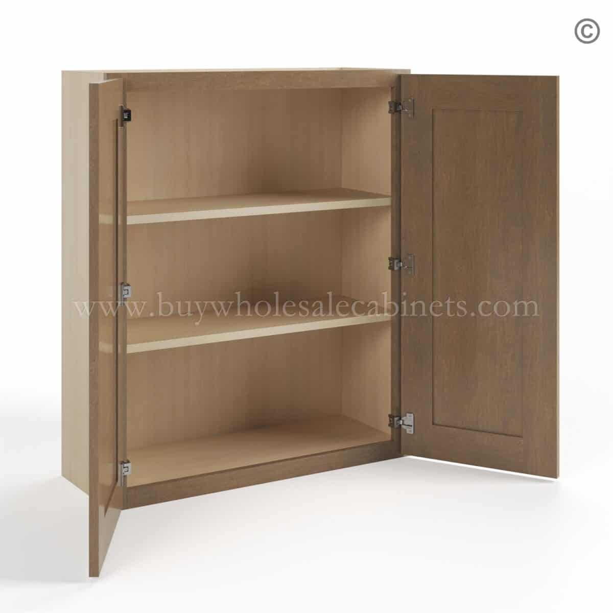 Rustic Wood Shaker 36" H Double Door Wall Cabinet - Image 3