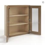 Rustic Wood Shaker 36" H Double Door Wall Cabinet with Glass Doors - Image 3