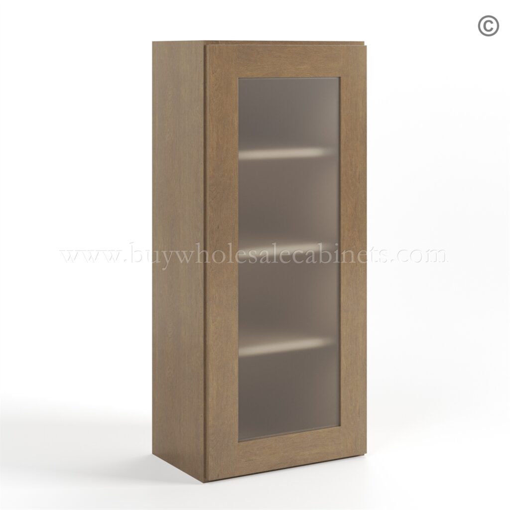 Rustic Wood Shaker 42 H Single Door Wall Cabinet with Glass Door