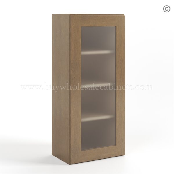 Rustic Wood Shaker 42 H Single Door Wall Cabinet with Glass Door
