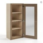 Rustic Wood Shaker 42" H Single Door Wall Cabinet with Glass Door - Image 3