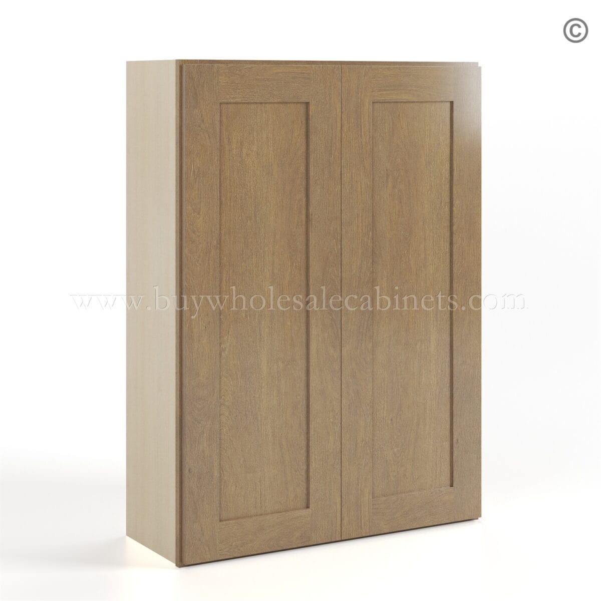 Rustic Wood Shaker 42" H Double Door Wall Cabinet - Image 2
