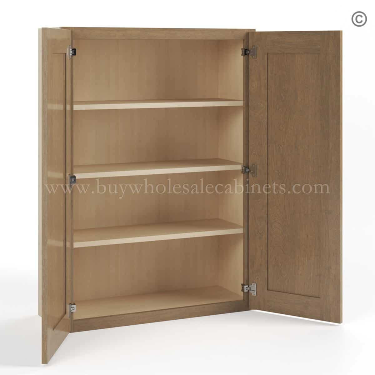 Rustic Wood Shaker 42" H Double Door Wall Cabinet - Image 3