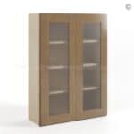 Rustic Wood Shaker 42" H Double Door Wall Cabinet with Glass Doors - Image 2