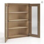 Rustic Wood Shaker 42" H Double Door Wall Cabinet with Glass Doors - Image 3