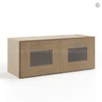 Rustic Wood Shaker 12" H Double Door Wall Cabinet with Glass Doors - Image 2