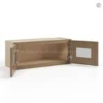 Rustic Wood Shaker 12" H Double Door Wall Cabinet with Glass Doors - Image 3