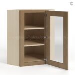 Rustic Wood Shaker 24" Diagonal Corner Wall Cabinet with Glass Door - Image 3