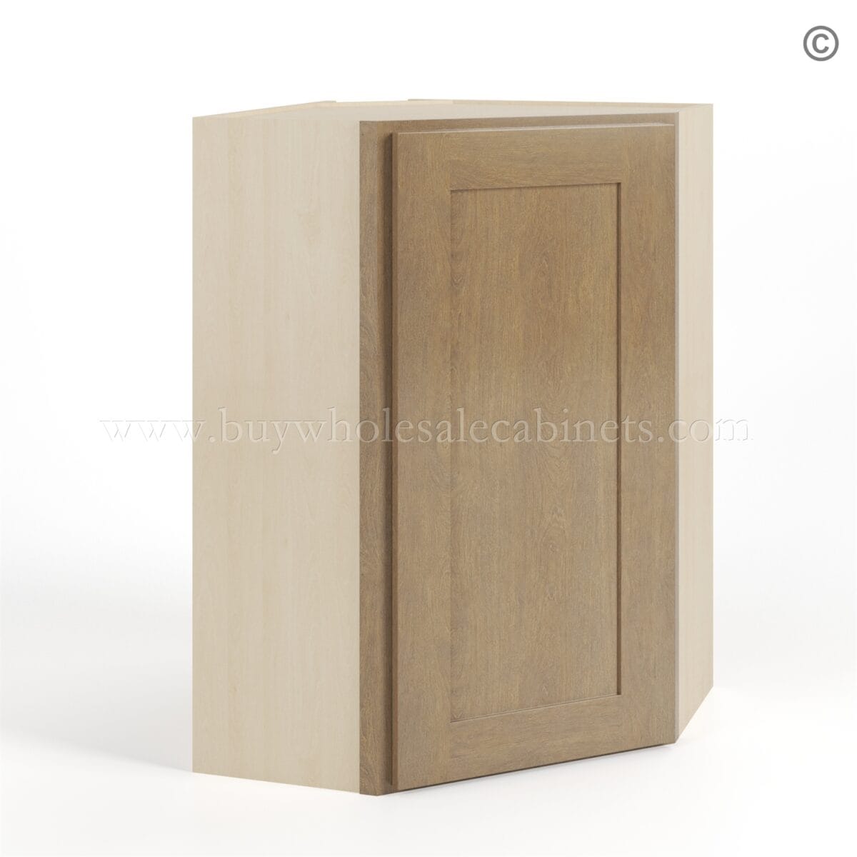 Rustic Wood Shaker 24" Diagonal Corner Wall Cabinet - Image 2