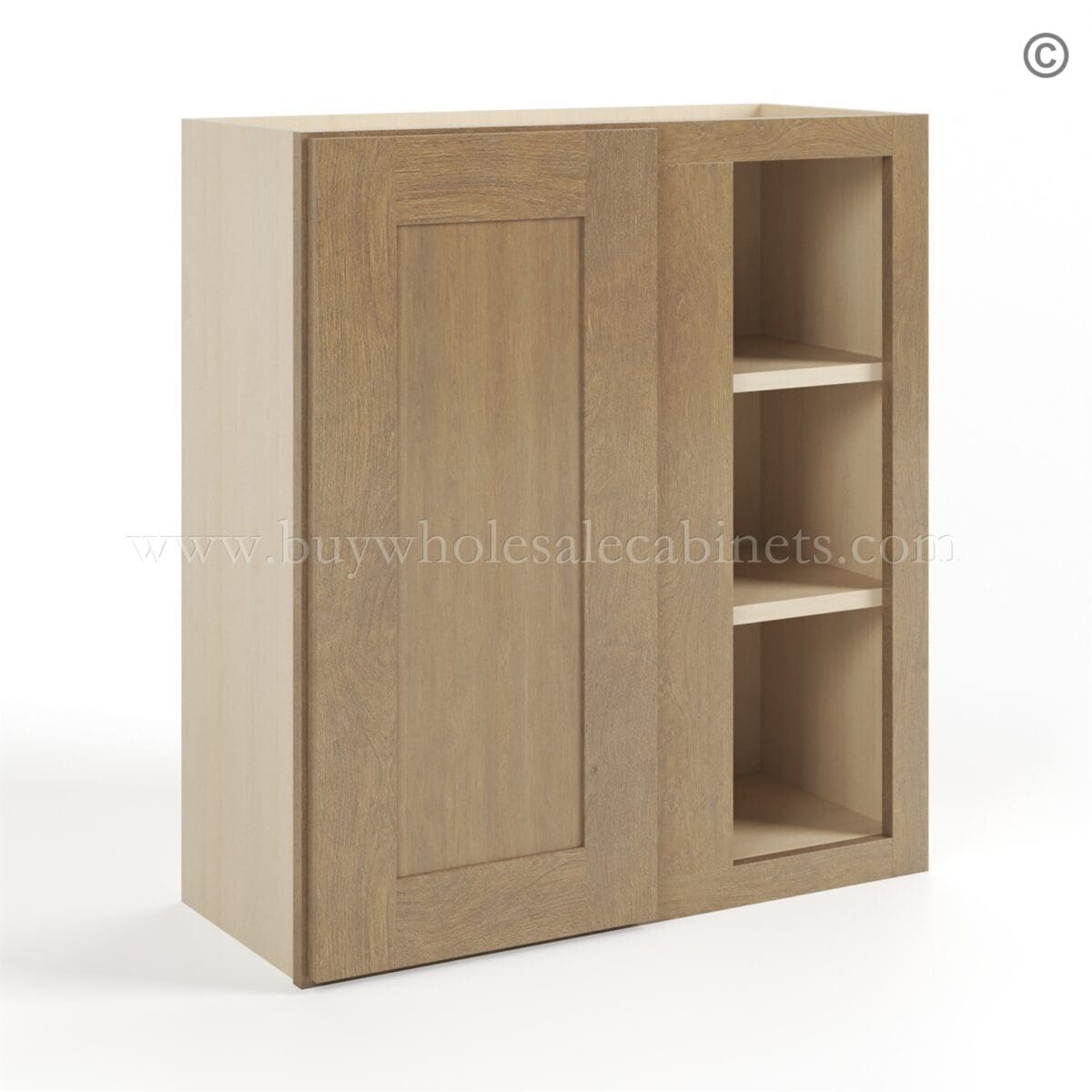 Rustic Wood Shaker 30" H Wall Blind Cabinet - Image 2