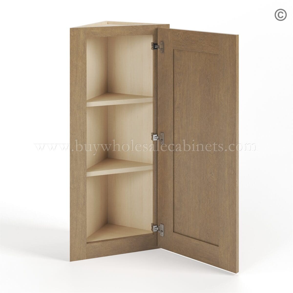 Rustic Wood Shaker 12" Angle Wall Cabinet - Image 2