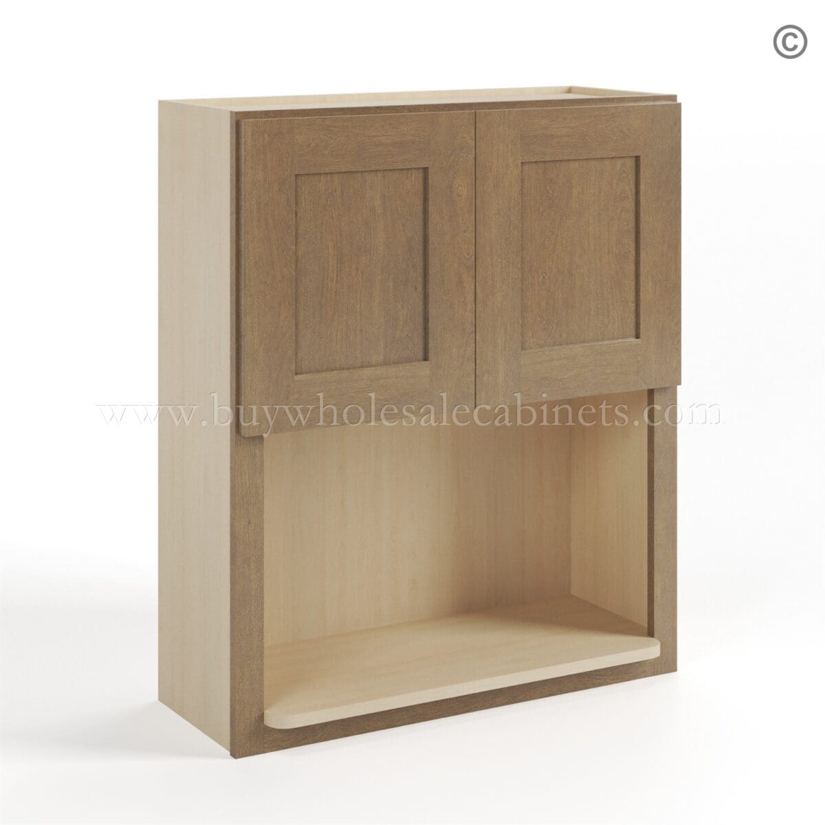 Rustic Wood Shaker Microwave Wall Cabinet - Image 2