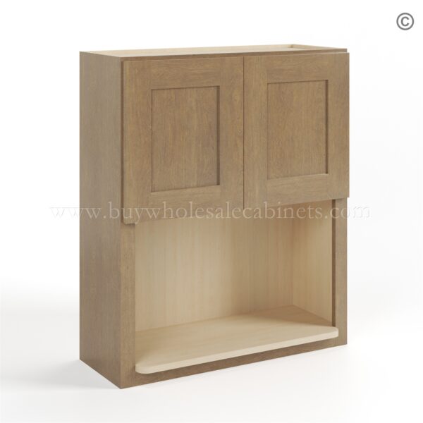Rustic Wood Shaker Microwave Wall Cabinet