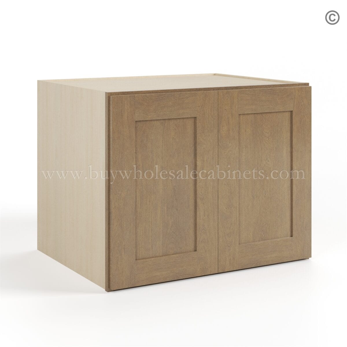 Rustic Wood Shaker 24" H Refrigerator Wall Cabinet 24" Deep - Image 2