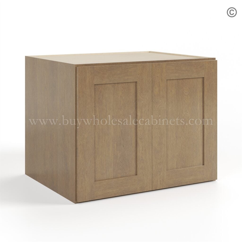 Rustic Wood Shaker 24 H Refrigerator Wall Cabinet 24 Deep