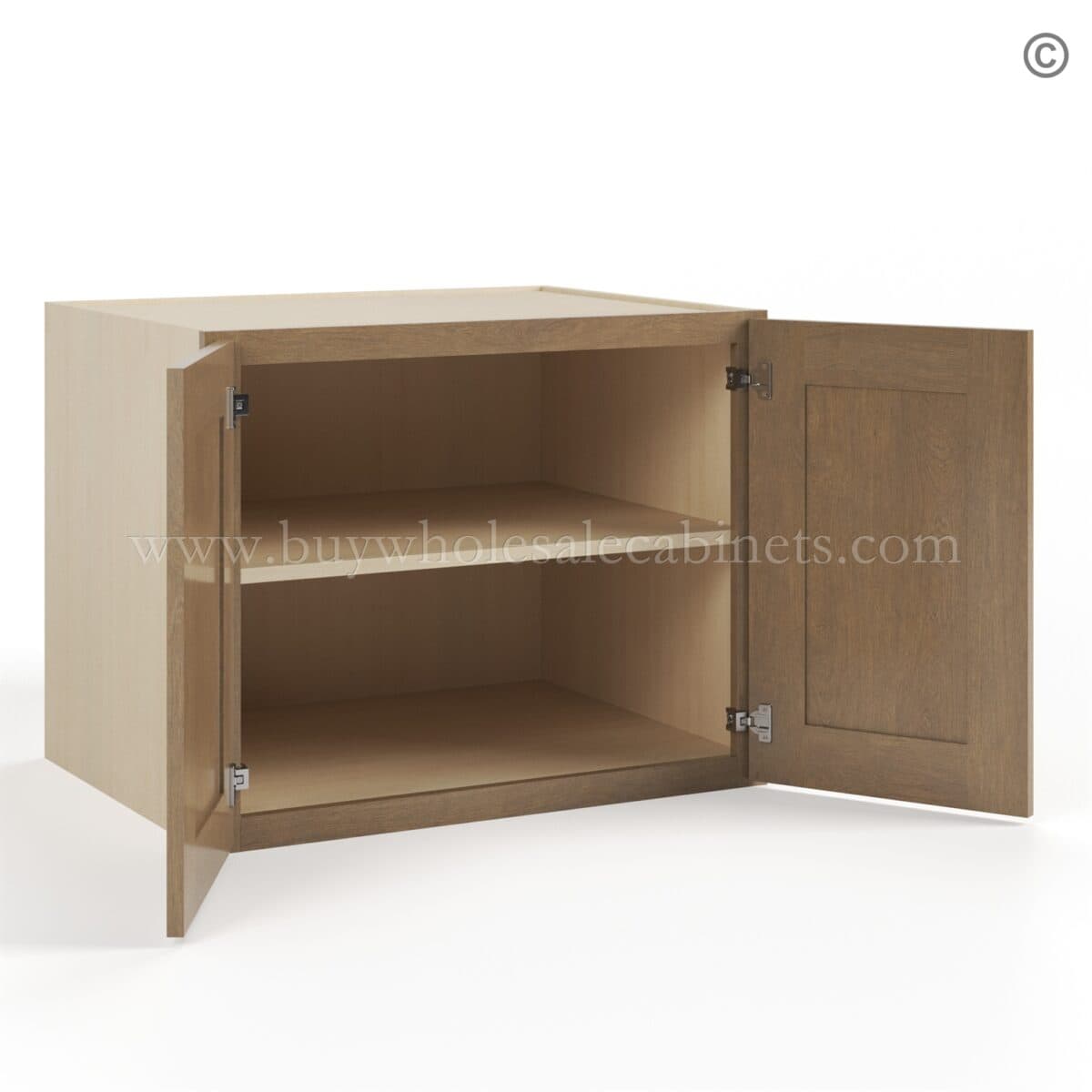Rustic Wood Shaker 24" H Refrigerator Wall Cabinet 24" Deep - Image 3