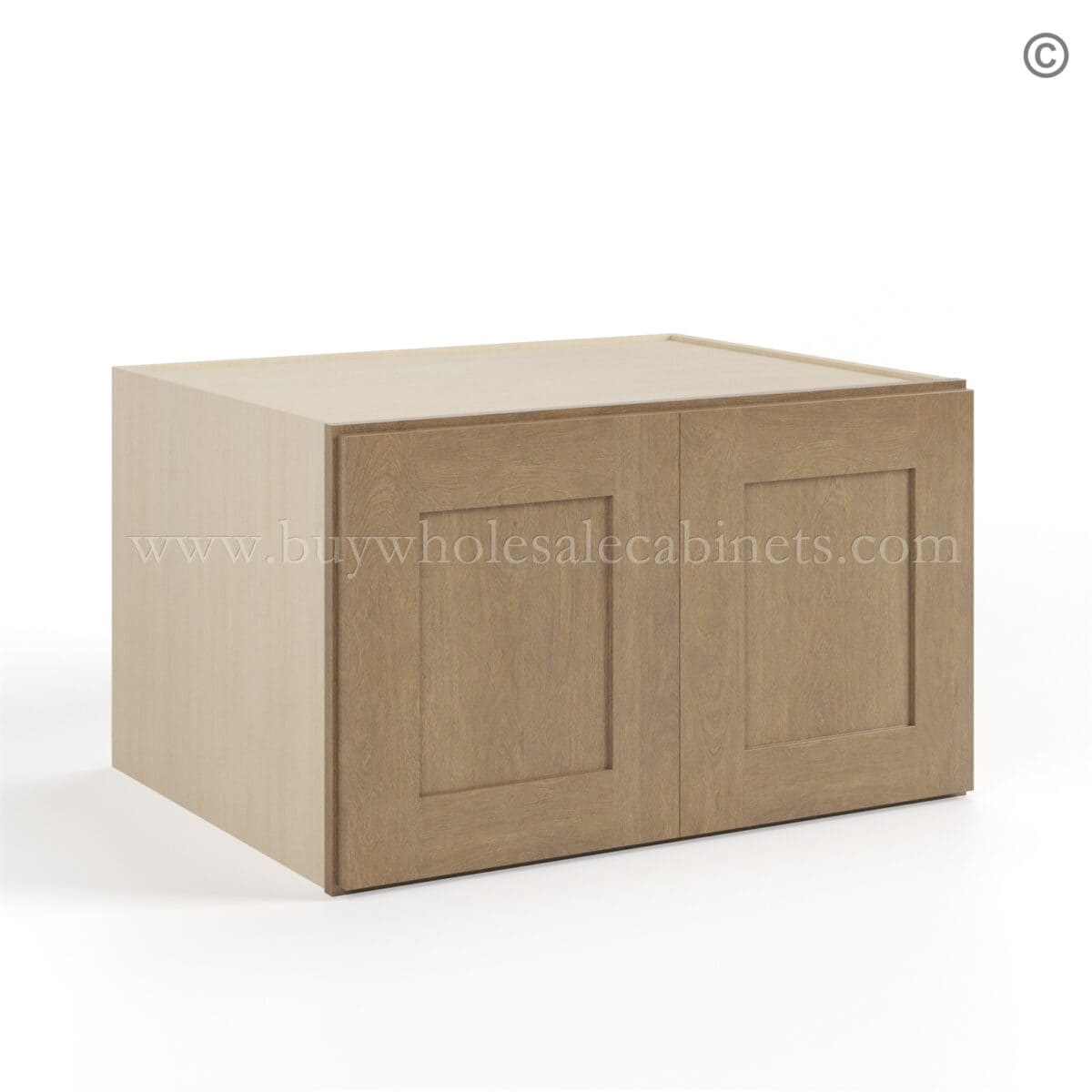 Rustic Wood Shaker 33" W Refrigerator Wall Cabinet 24" Deep - Image 2