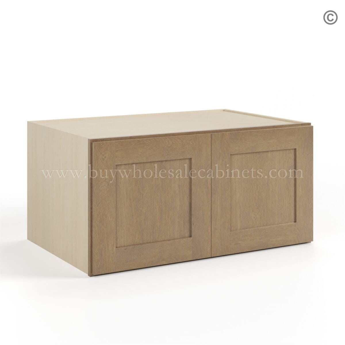Rustic Wood Shaker 36" W Refrigerator Wall Cabinet 24" Deep - Image 2